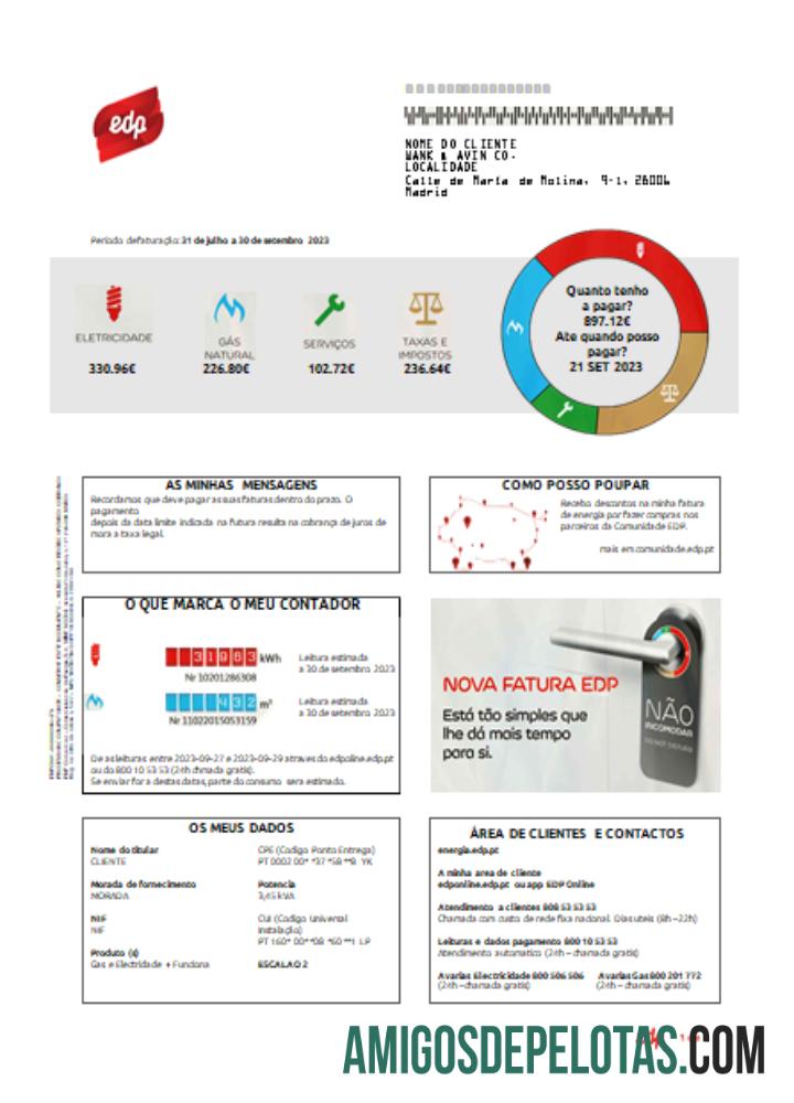 Lei das Empresas de Serviços Públicos da EDP Portugal, SCR amostra